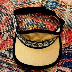 Kavu Visor Adjustable Cotton strap hat Made in USA Size M VTG Tan Strapvisor
